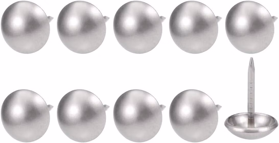Punti per imbottitura 25 pezzi - Chiodi decorativi - Punti metallici - Fascino vintage - Durevoli - Lunghezza 17 mm