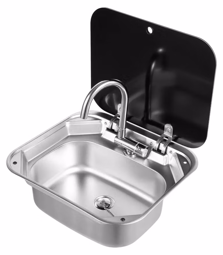 Lavabo, design multifunzionale, acciaio inossidabile resistente, colore argento