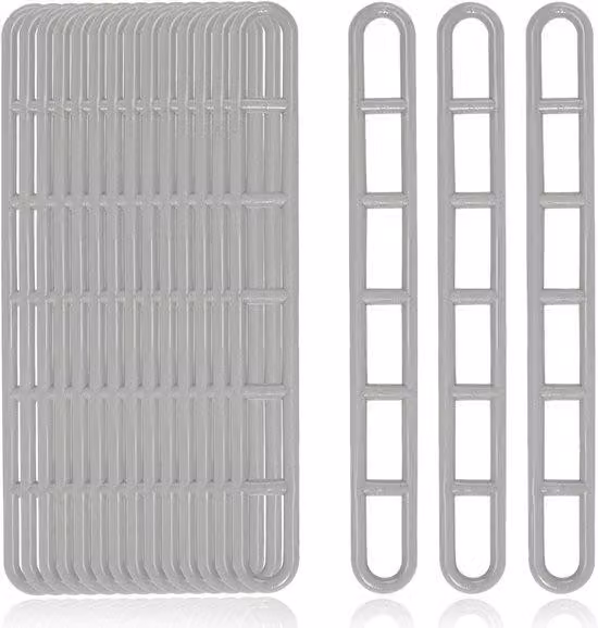 Elemento di serraggio in plastica, 20 pezzi, grigio, extra resistente