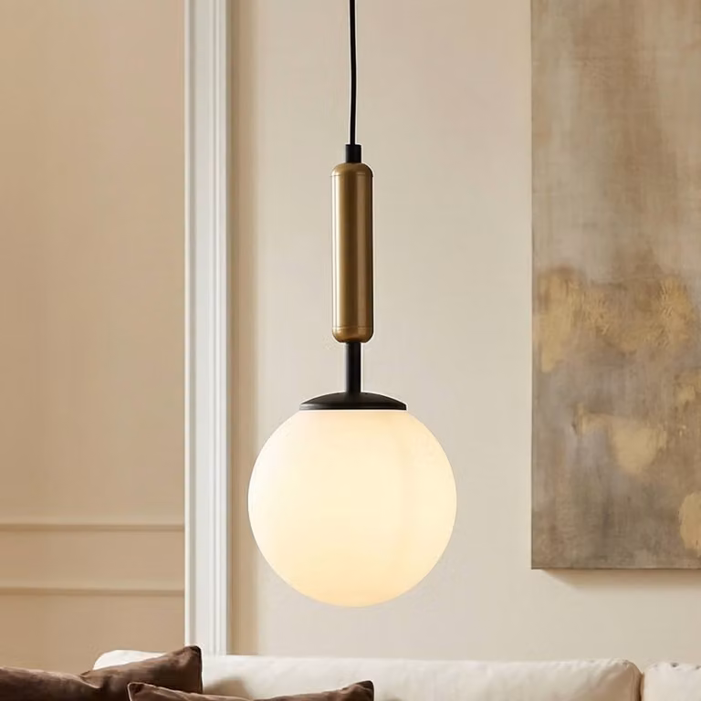 Lampada a sospensione in vetro Nalo Luminex, dimmerabile, Nero, Soggiorno / Sala da pranzo, Metallo, Moderno, Lampada a sospensione