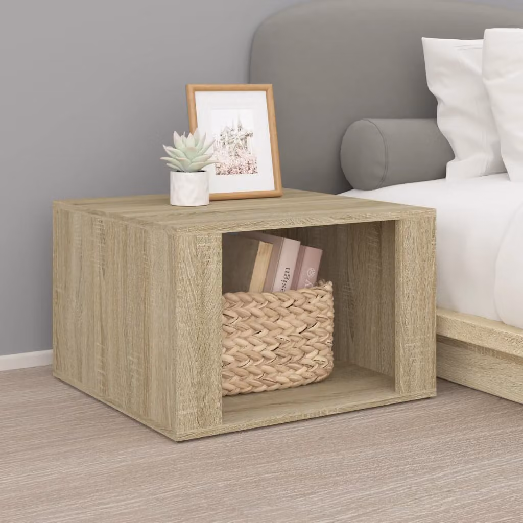Comodino moderno vidaXL in legno Rovere Sonoma, L: 57 cm, P: 36 cm, H: 55 cm
