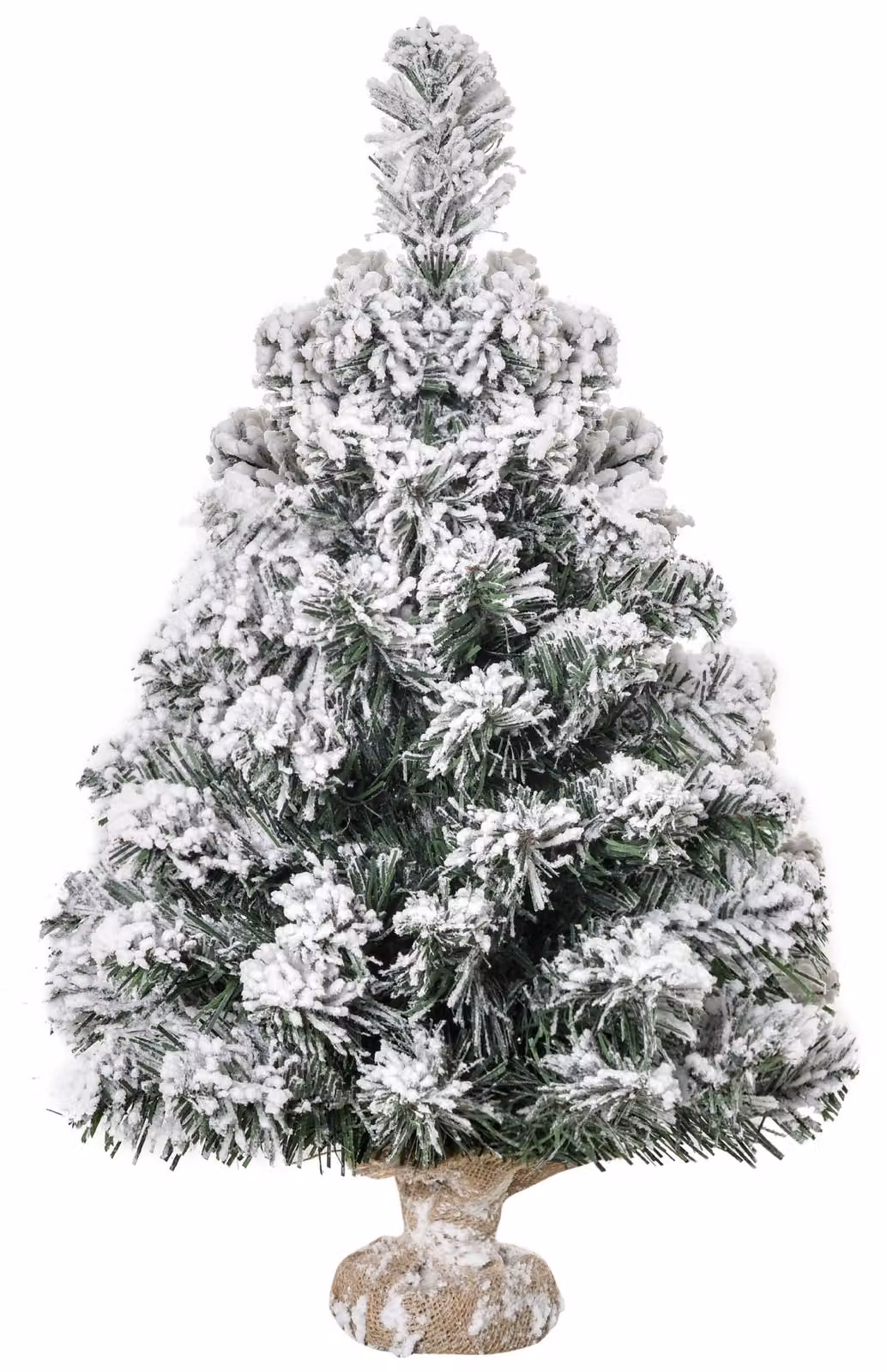 Albero di Natale artificiale mini, 60 cm, con effetto neve | Colore: verde e bianco | Dimensioni: 32x32x60 cm