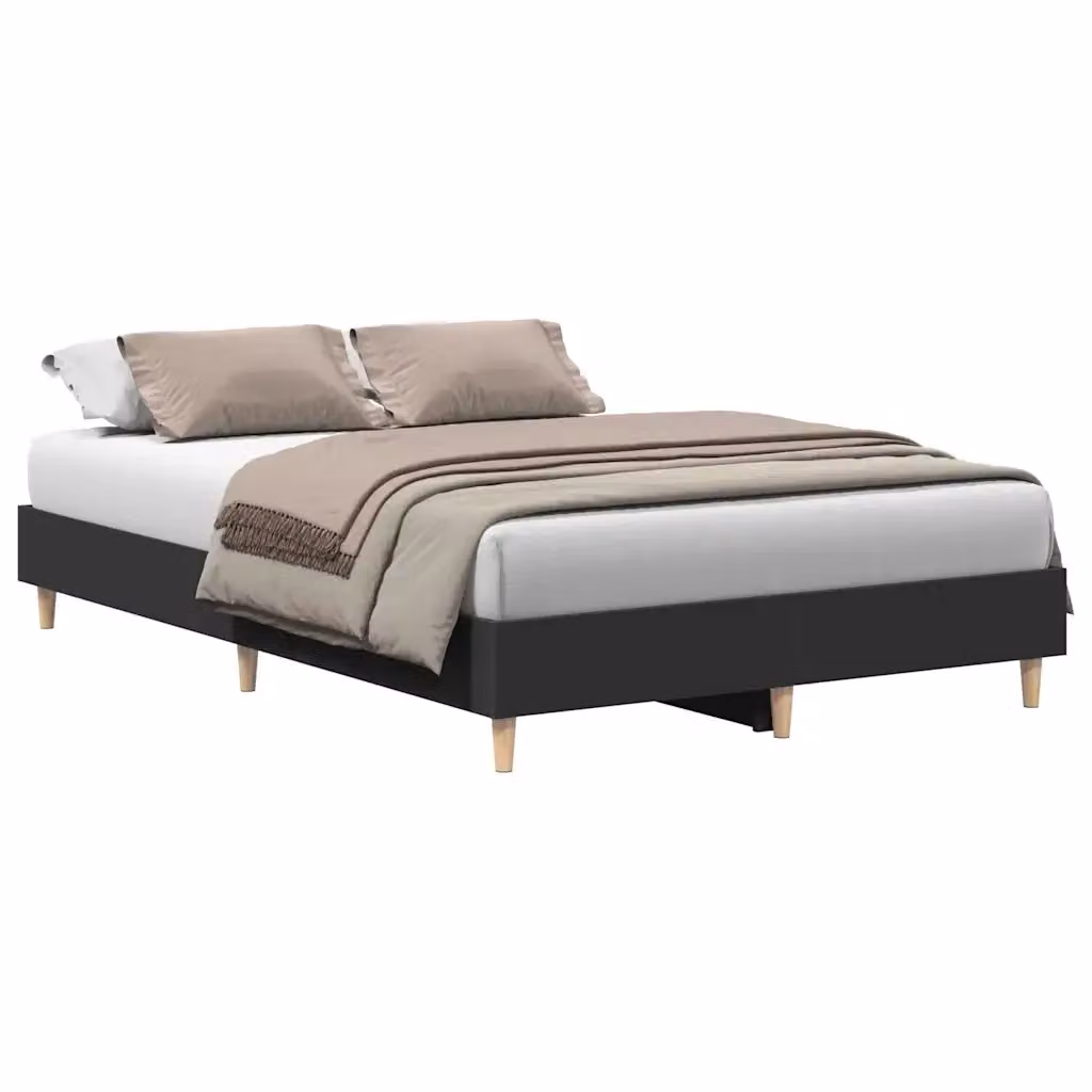 Struttura Letto Design Mania in Legno Nero con Doghe in Legno L/P/H: 120 x 200 x 25 cm – 2