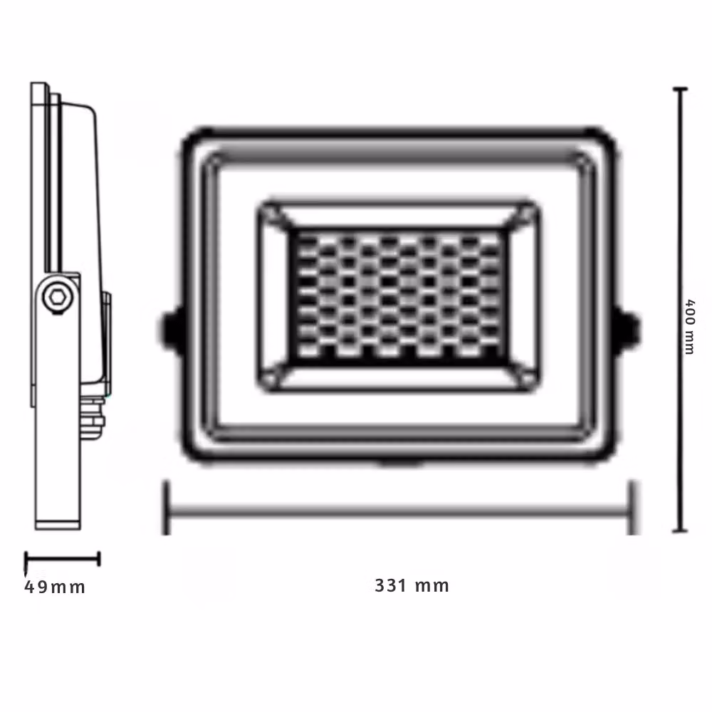 Proiettore LED Optonica Linea Premium da 300W, Luce Bianca Fredda 6000K, Colore Nero, Grado di Protezione IP65 con Clip – 2