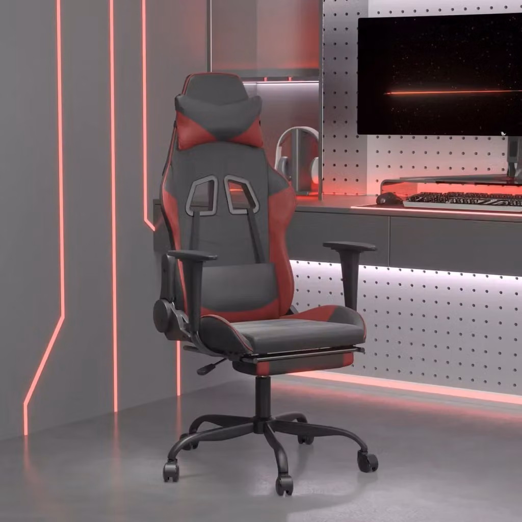 Sedia Gaming Multicolore Nero e Rosso in Similpelle con Poggiatesta e Braccioli – 2