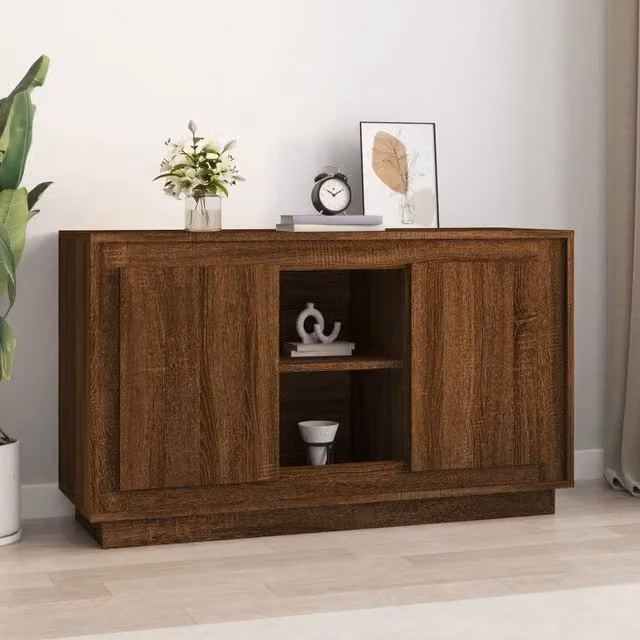 Credenza vidaXL in legno rovere marrone per sala da pranzo L/P/H: 102 x 35 x 60 cm