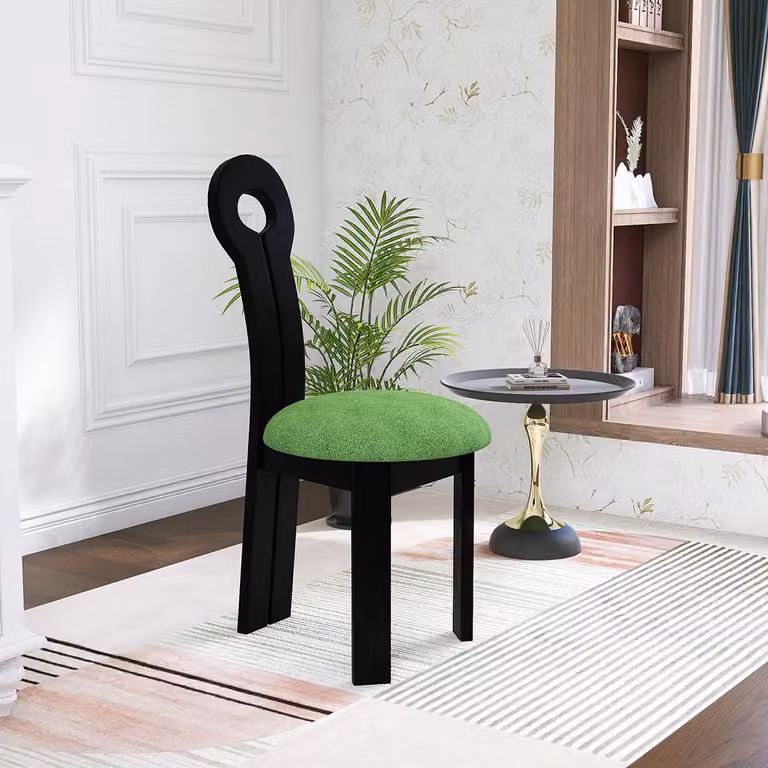 Sedia moderna, design elegante, arredamento, seduta verde, sedia imbottita