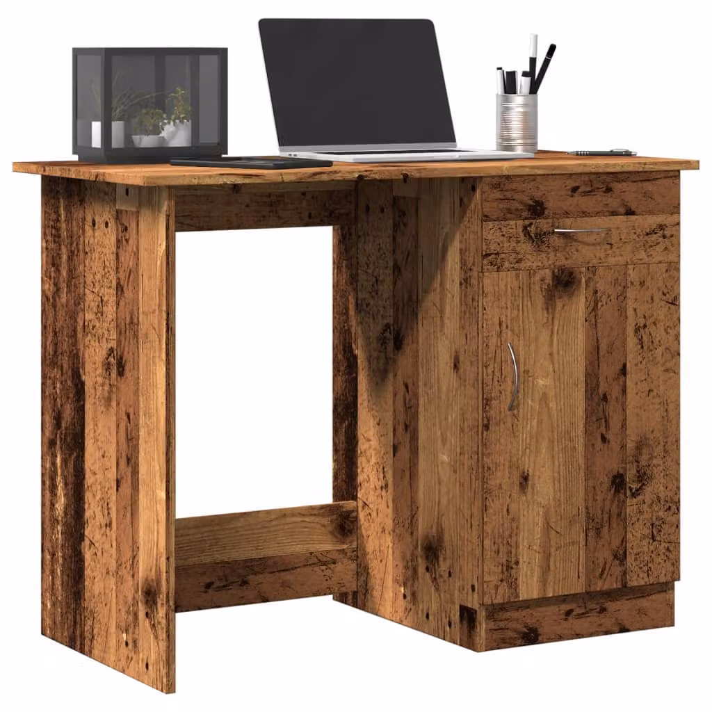 Scrivania moderna vidaXL in legno marrone L: 100 cm, P: 50 cm, H: 76 cm
