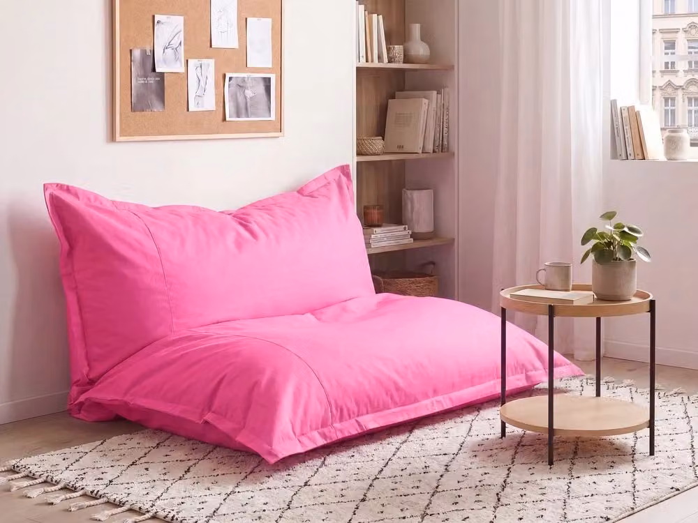 Poltrona sacco gigante Pour di BELIANI rosa con fodera rimovibile e cerniera L/P/H: 180 x 230 x 20 cm – 2
