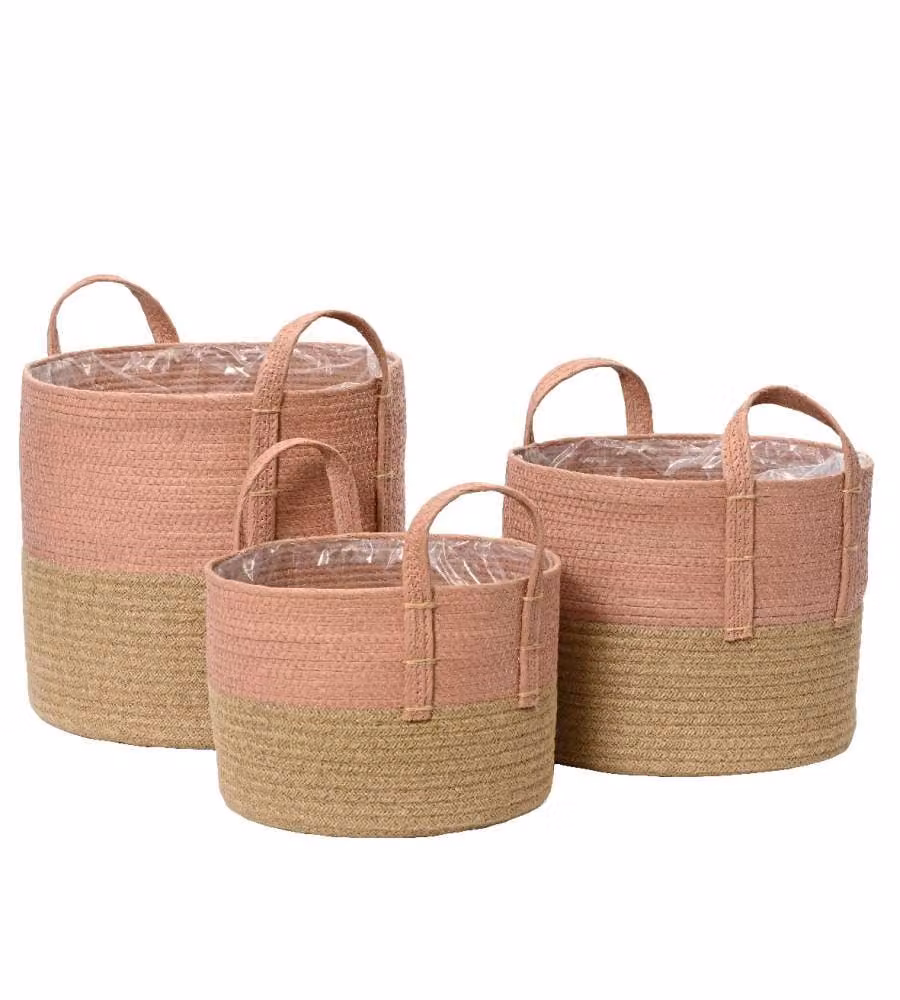 Cesta in juta rosa Media