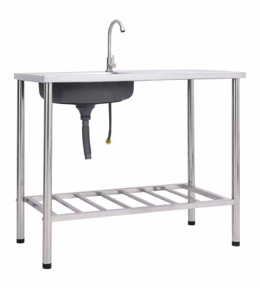 Lavello da Campeggio Vasca Singola con Rubinetto Acciaio Inox