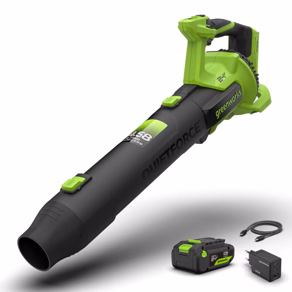 Greenworks POWERALL 24V Soffiatore 209 km/h - Batteria 4Ah