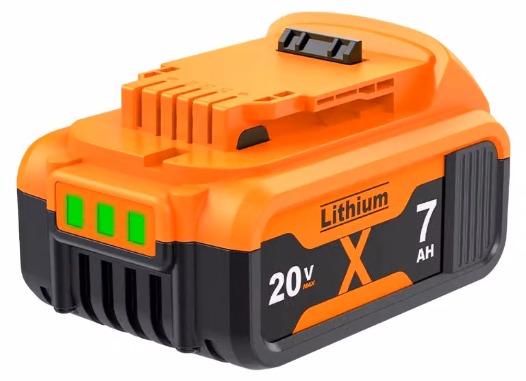 Batteria per utensili elettrici - Batteria di ricambio DCB200 - 20V Li-Ion - Alta capacità - 7000mAh - Compatibile con DCB205, DCB206, DCB606, DCB609 - Colore: viola