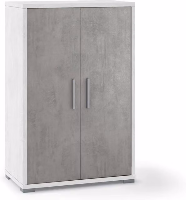 Mobile 2 Ante 71x110x41 cm Ossido Bianco/Cemento