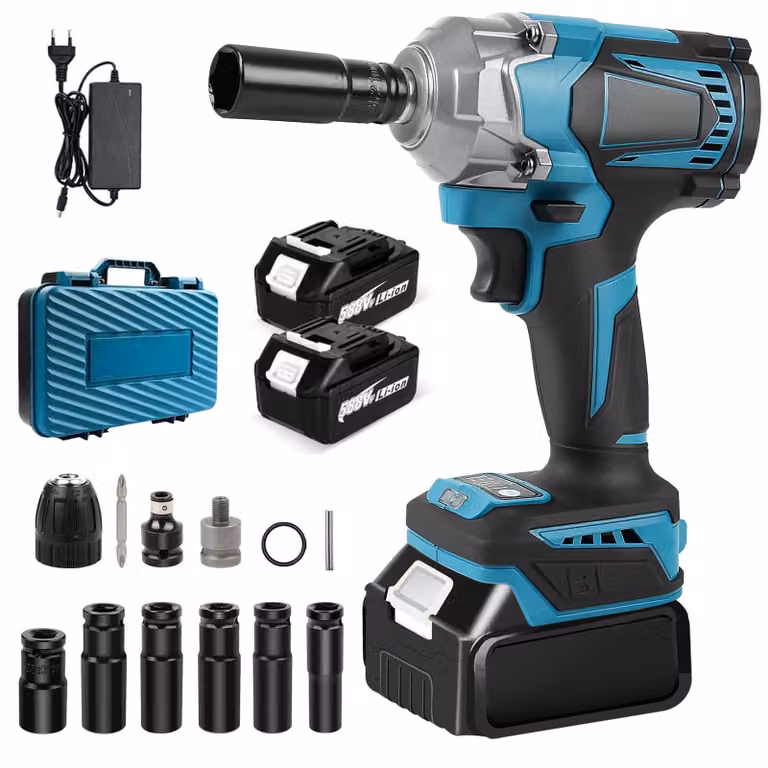 Chiave a percussione wireless - Coppia: 700 Nm - Batteria: 18 Volt - Attacco: 1/2 pollice - Acciaio al carbonio ad alta resistenza