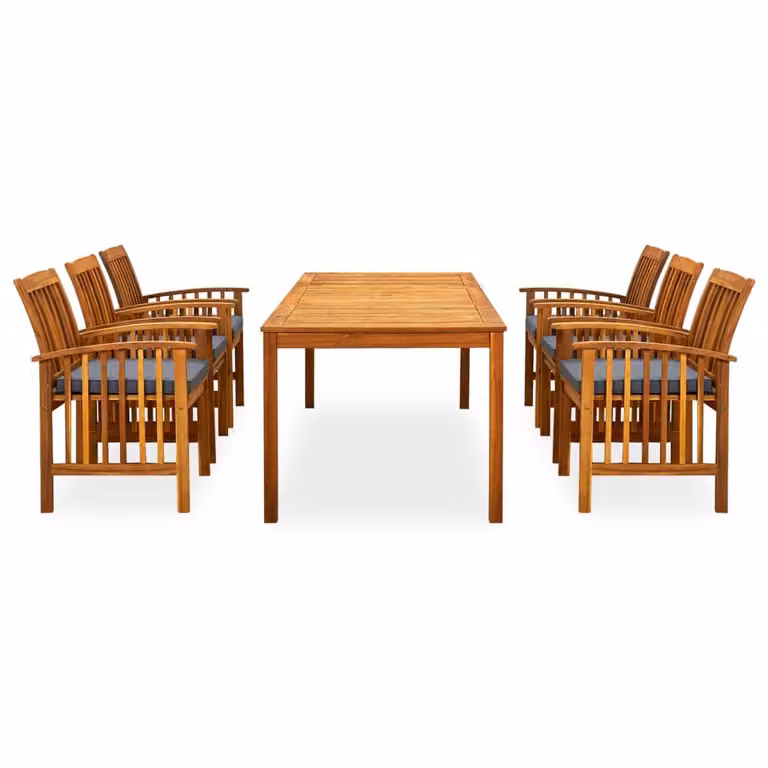 vidaXL set da pranzo da giardino 7 pezzi con cuscini in legno massiccio di acacia
