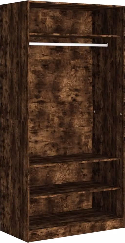 Armadio Rovere Fumo 100x50x200 cm in Legno Multistrato