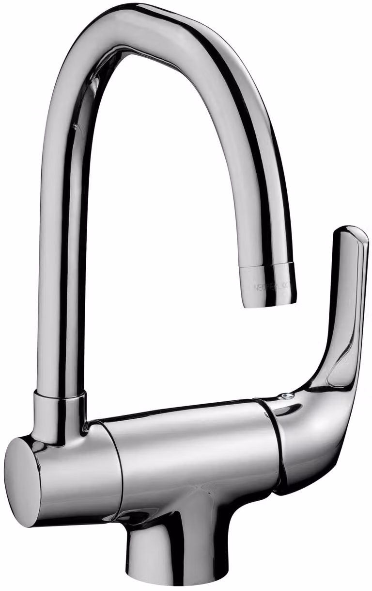 Miscelatore per lavabo, colore argento, in ottone, monoblocco, montaggio a incasso, a risparmio idrico