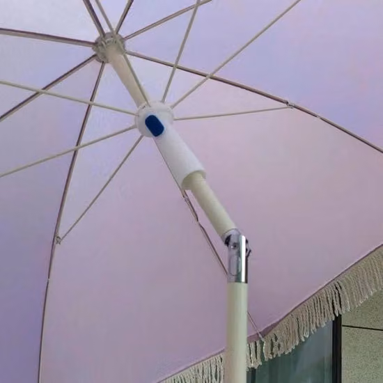 Ombrellone da giardino 200 cm con frangia, inclinabile e regolabile in altezza - protezione UPF 50