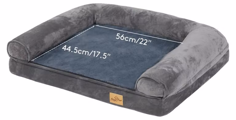 Cuccia per cani, comfort ortopedico, rivestimento removibile, grigio, taglia media