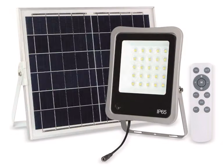 Faretto LED Solare con Telecomando 5456 Optonica 8W 6000k Alluminio Luce fredda IP65