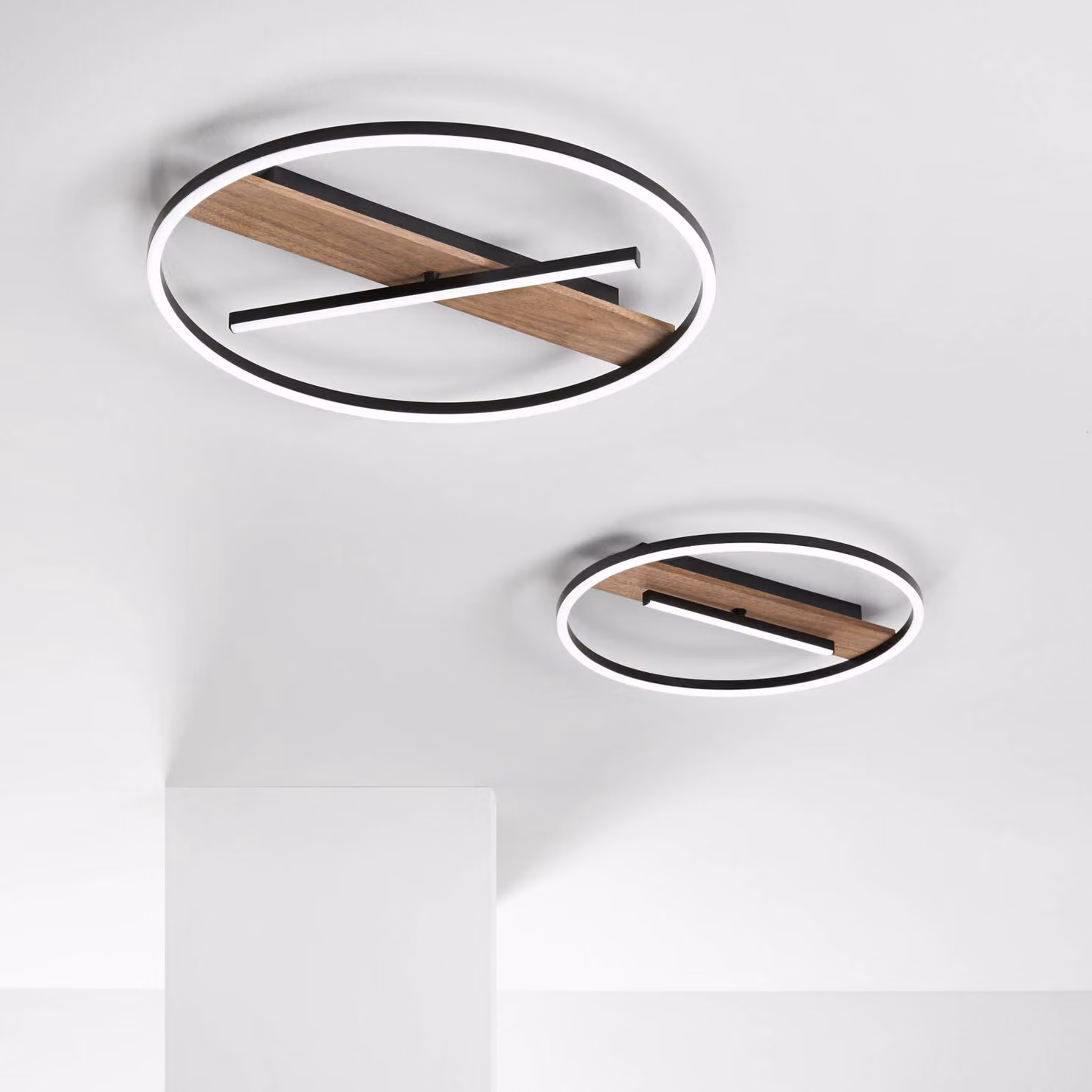 Luce Ambiente Design Applique da parete a LED Azimuth, Legno scuro, Soggiorno / Sala da pranzo, Metallo, Moderno, Applique a LED