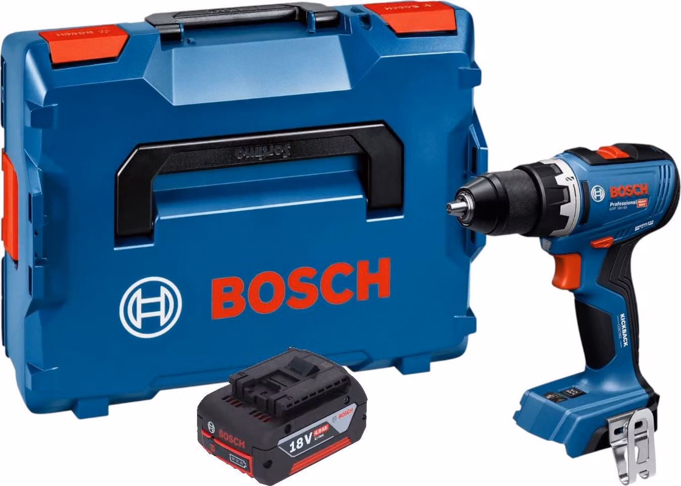 Trapano avvitatore a batteria Bosch GSR 18V-65 Professional 18 V 63 Nm Brushless + 1x batteria 4,0 Ah + L-Boxx - senza caricabatterie