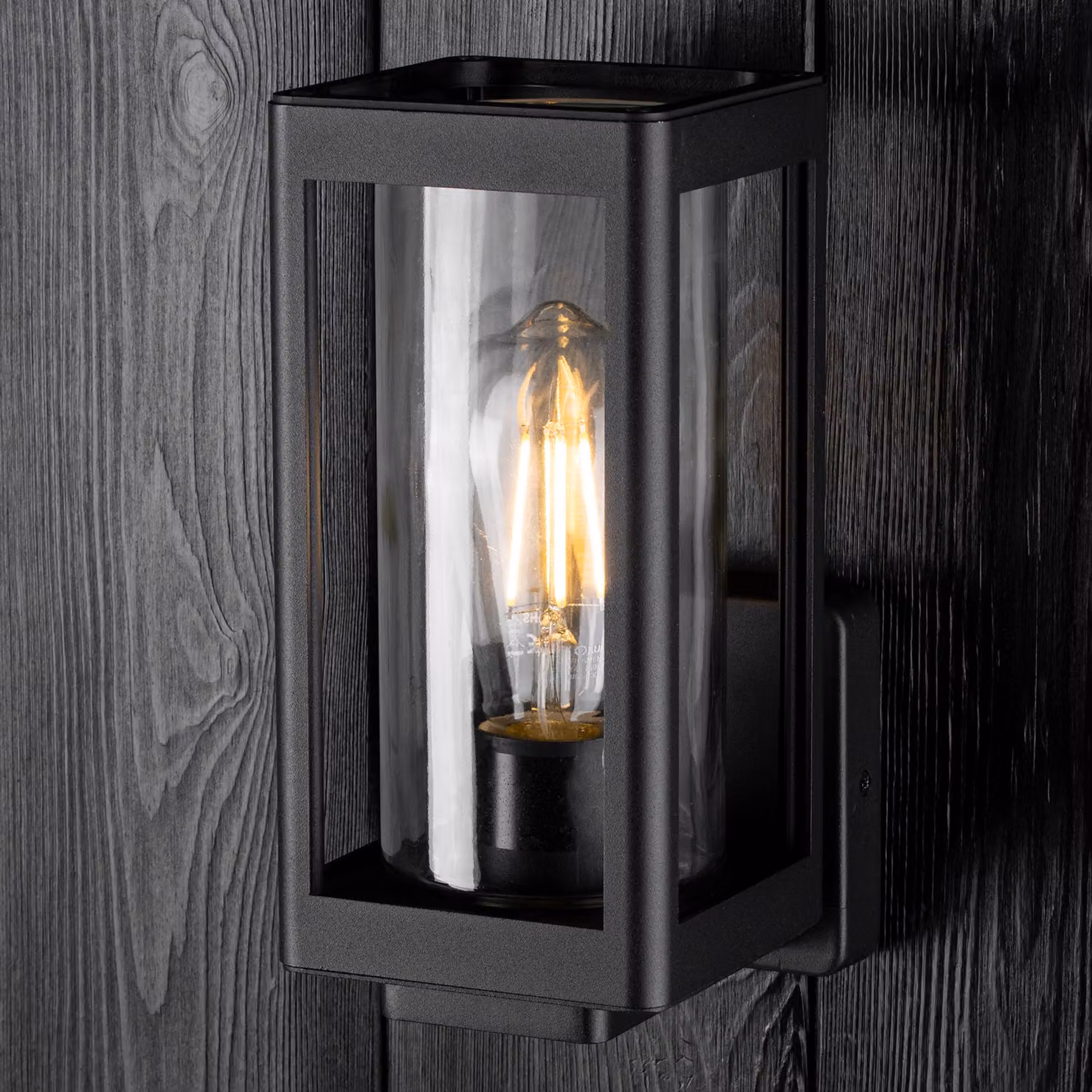 LUMILED Lampada da parete per esterni, lampada da parete, illuminazione esterna, lampada da parete, lampada per corridoio, terrazza, facciata, stile vintage, IP54, nero, alluminio, 230 V, E27, max 13 W