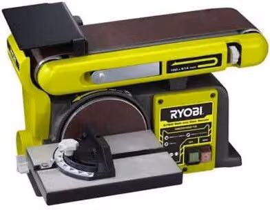 Levigatrice fissa a nastro e disco RYOBI RBDS4601G, 370 W, motore a induzione, con nastro e disco di levigatura