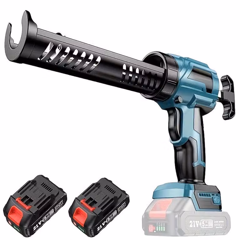 Pistola sigillante a batteria, quattro velocità, luce LED, con 2 batterie