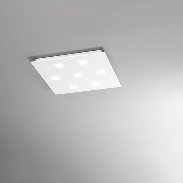 Plafoniera Moderna Perenz Pixel in Metallo e Vetro Bianco con 7 Luci GX53