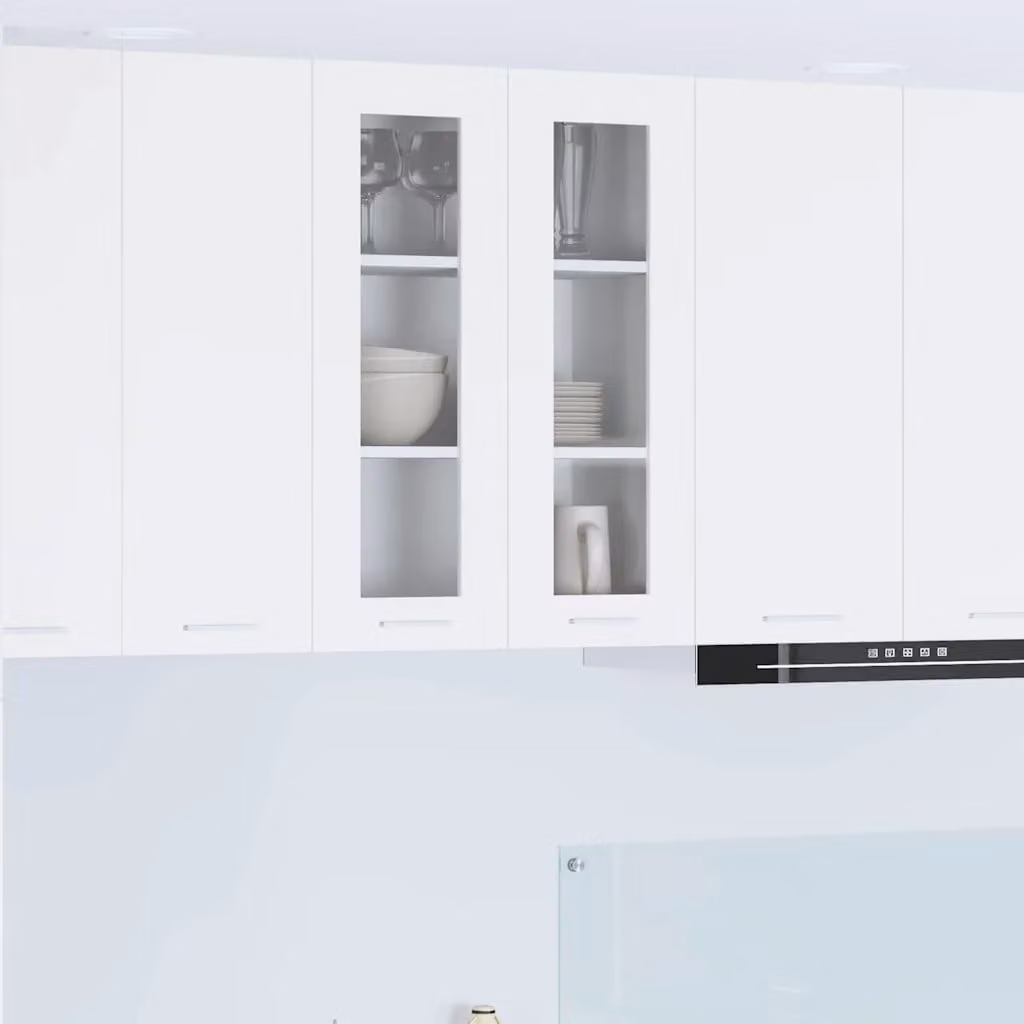 vidaXL Armadio pensile da cucina moderno in MDF Bianco L: 60 cm, P: 31 cm, H: 80 cm