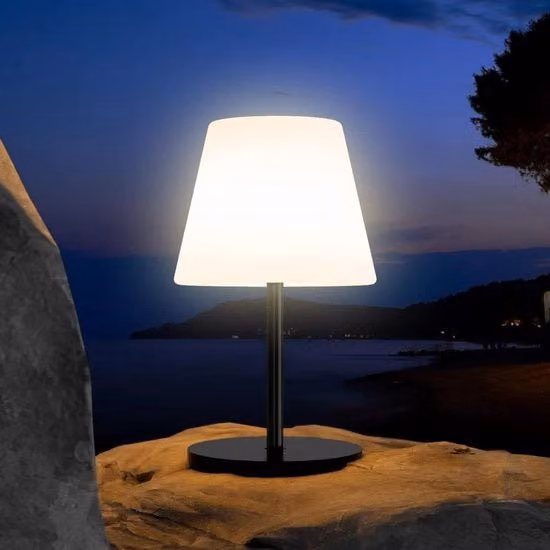Lampada da Tavolo LED Ecvivk Ricaricabile con Telecomando e Colori RGB, Moderna e Regolabile in Altezza, Bianca e Multicolore, Ideale per Interno ed Esterno IP65
