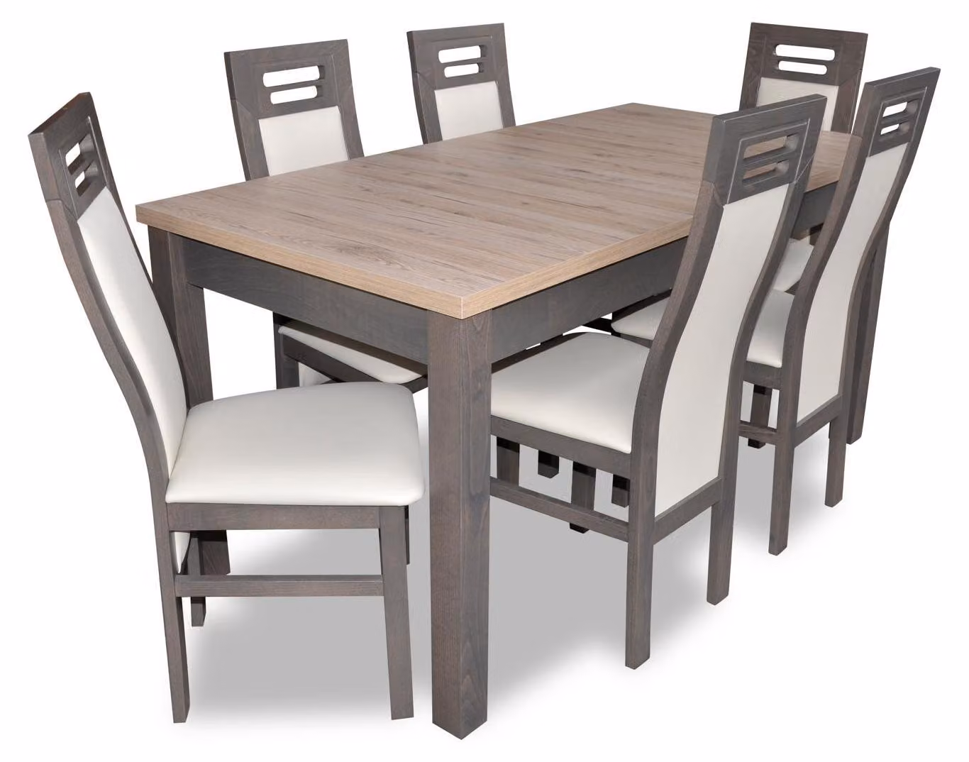 Echtholz Lehnstuhl Möbel Holz Tisch Sitz Ess Zimmer 6x Stühle 7tlg. Set Garnitur