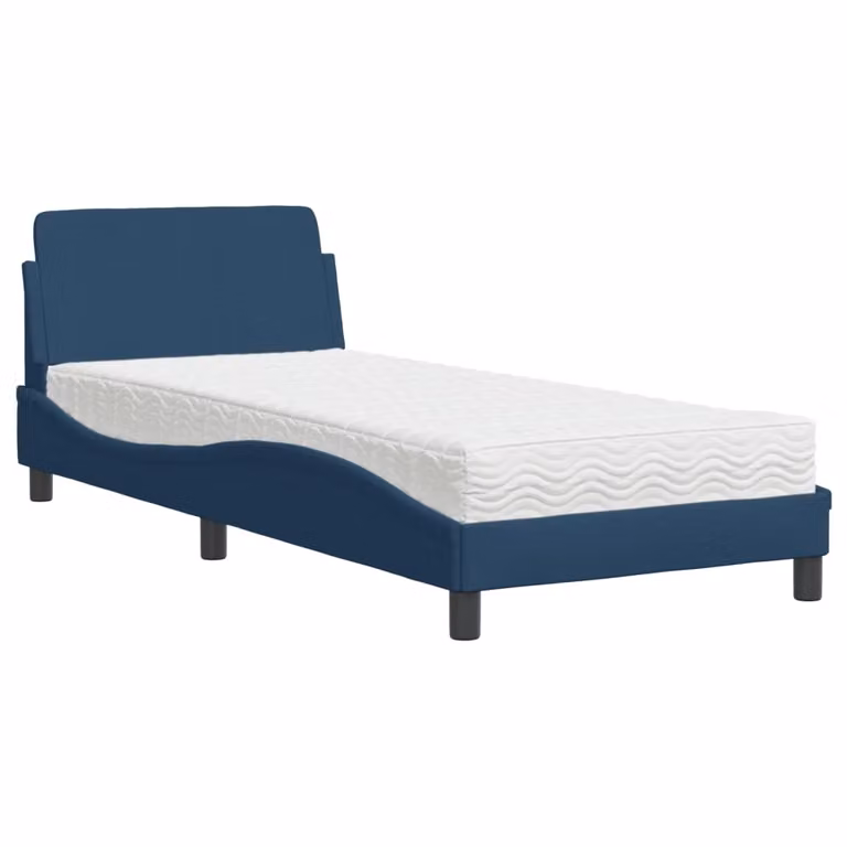 Letto con Materasso Dover Blu 80x200 cm in Tessuto