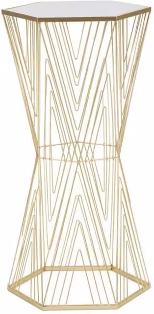 Tavolino consolle Lines 6 glam Vikasa Home in metallo e vetro oro L 40 cm, P 35 cm, H 80 cm