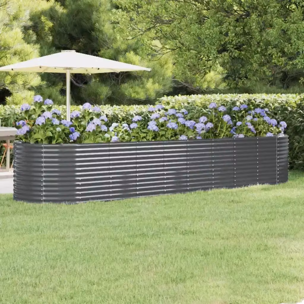 Letto da giardino per orto e fiori DESIGN IN in acciaio zincato colore antracite L: 396 cm, P: 100 cm, H: 68 cm – 2