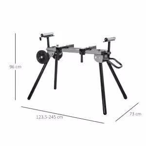 Supporto per troncatrice pieghevole WISHDOR in acciaio nero con portata 150 kg L: 123 cm, H: 96 cm, P: 73 cm – 2