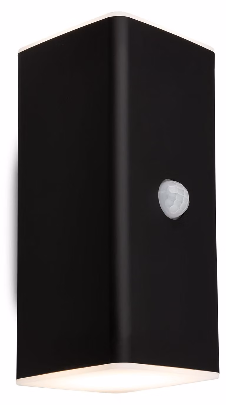 Lampada da parete a LED ricaricabile con sensore di movimento, 6W, 700 lumen, grado di protezione IP44, colore nero