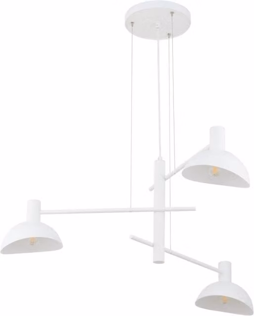 Lampadario a sospensione moderno Sigma Lighting Artis in metallo bianco, regolabile in altezza, 3xE14