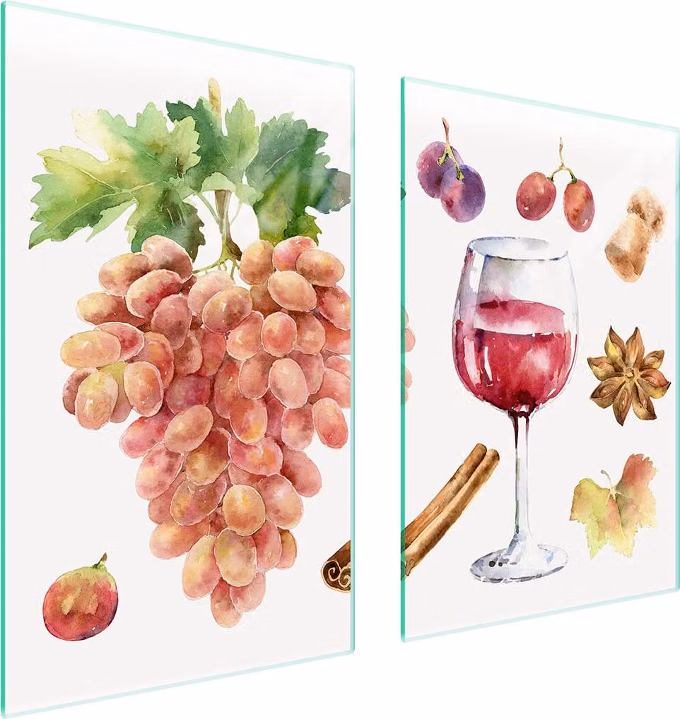 Piatto Di Protezione In Vetro Per Cucina 65X52 Vino