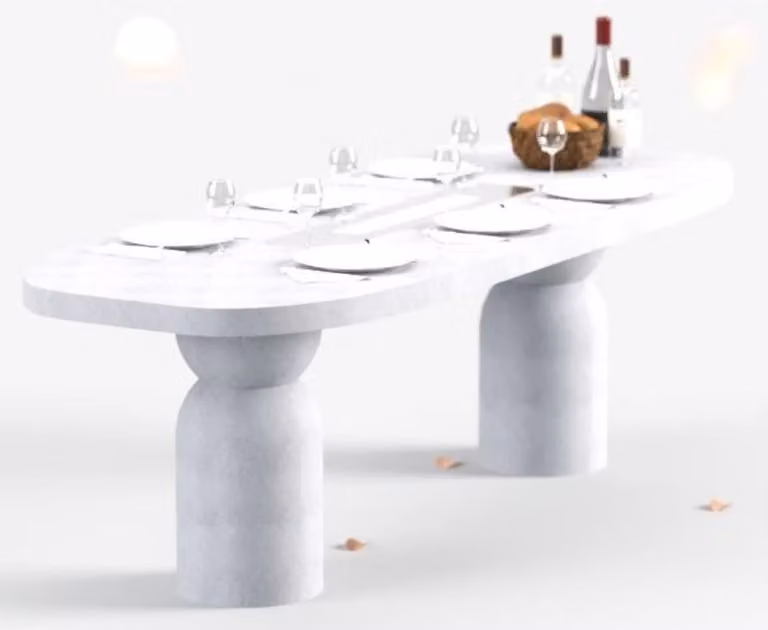 Tavolo da pranzo Casa Padrino con camino a bioetanolo, dimensioni 240 x 110 x H. 75 cm - Disponibile in diversi colori - Tavolo da pranzo - Tavolo da giardino - Arredamento per la sala da pranzo - Arredamento per il giardino - Arredamento - Arredamento di
