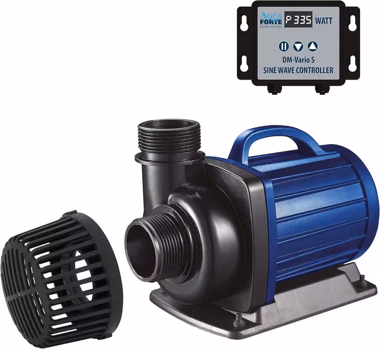 Pompa filtro/pompa per laghetto DM-30.000 Vario S, 115-335W, altezza di sollevamento 9,5 m, regolabile tramite controller esterno. Ideale come pompa per laghetto o come pompa per corsi d'acqua/fontane