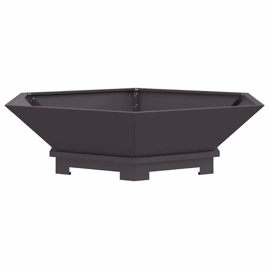 Braciere vidaXL in acciaio nero per legna L: 100 cm, P: 100 cm, H: 28 cm – 2