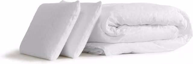 Pacchetto letto completo - Materasso 140x200cm + Box spring con doghe (kit) + 2 cuscini + Piumino - Actilatex Tech