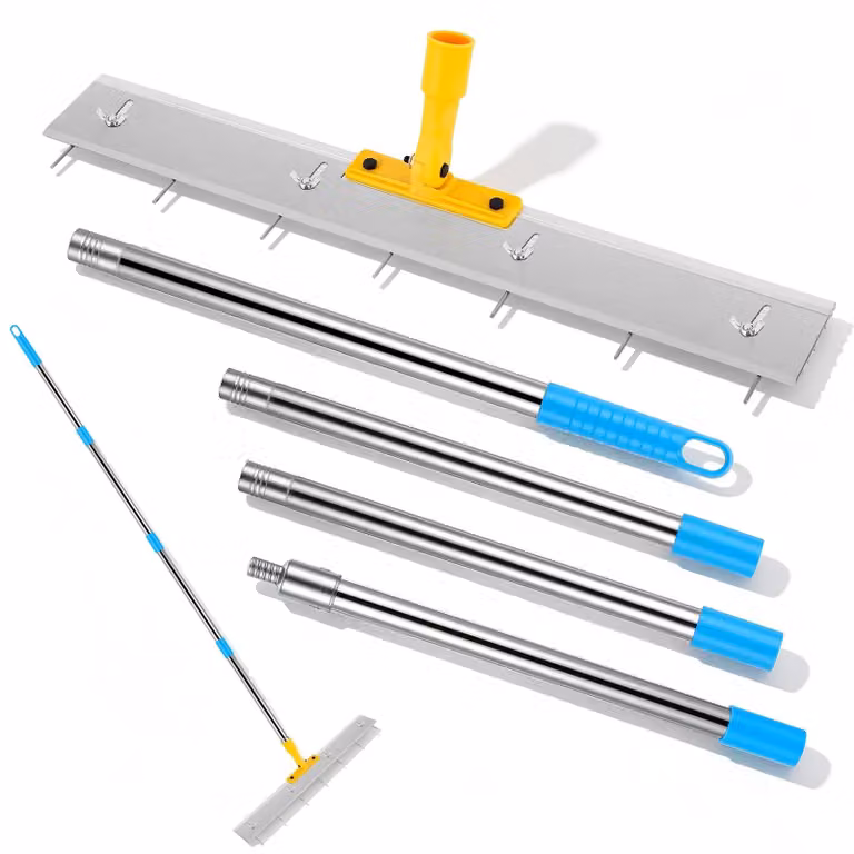 Raschiatore per autolivellante - Raschiatore per massetti autolivellanti - 61 cm - Denti regolabili, 3 cm - Adatto per spessori di strato da 20 a 50 mm - Bianco