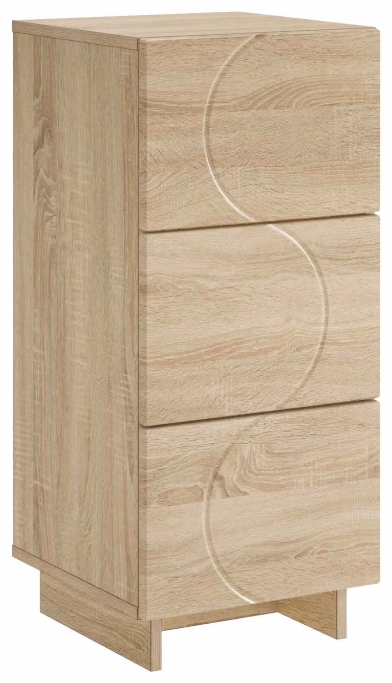 Mobile contenitore Sonoma in legno impiallacciato, dimensioni 33,5 x 34,5 x 75 cm