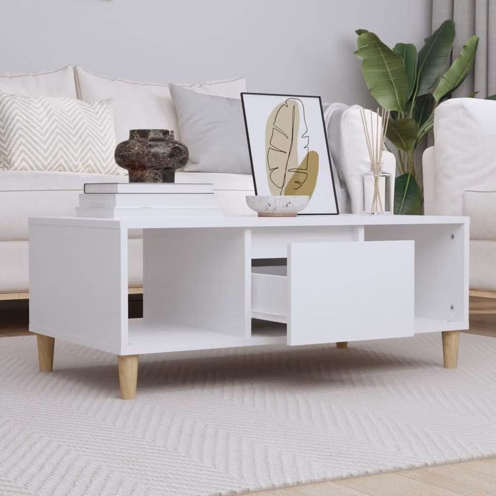 Maison Exclusive - Tavolino bianco 90x50x36,5 cm Materiale ligneo