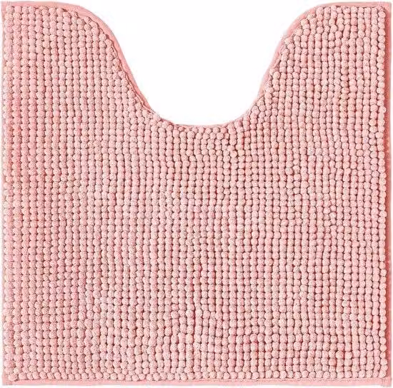 Tappetino antiscivolo per WC in ciniglia, rosso, 45x45 cm, lavabile, per WC a terra