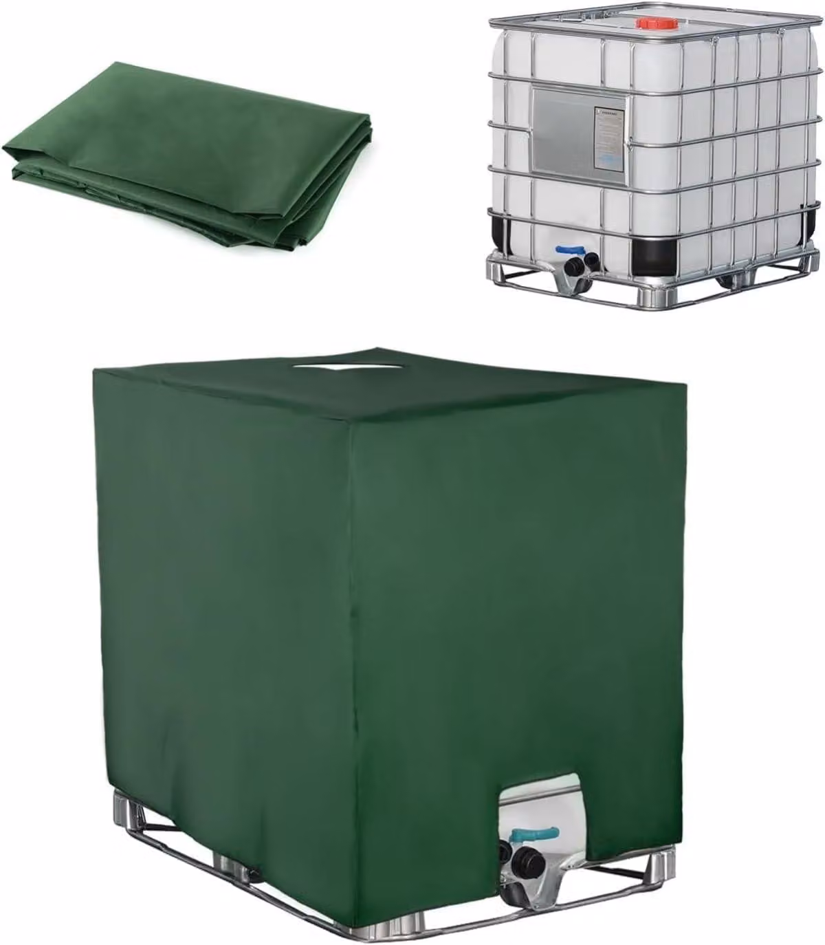 Omgoods - Copertura per serbatoio IBC, dimensioni 116 x 100 x 120 cm, per protezione dai raggi UV e dalla polvere